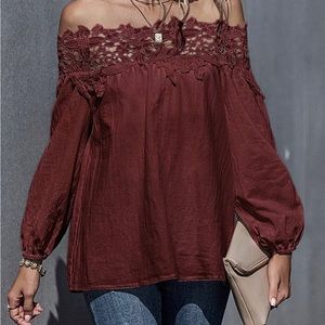 Red Off the Shoulder Shirt